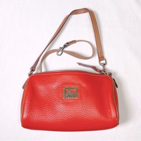 Dooney & Bourke Handbags - Dooney & Bourke Ruby Leather Crossbody Shoulder Bag Handbag Zipper Top Orange